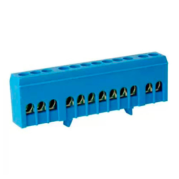 Шина TS-0609H 12 way в синем корпусе Энергия, 10 шт - Электрика, НВА - Щитки и аксессуары для монтажа - Шины нулевые - . Магазин оборудования для автономного и резервного электропитания Ekosolar.ru в Черкесске