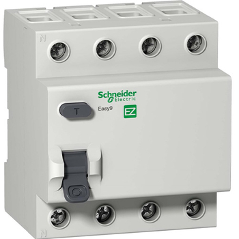 Дифференциальный выключатель Schneider Electric (УЗО) EASY 9 4P 40A 30мА АС 4,5 кА - Электрика, НВА - Модульное оборудование - Дифференциальные автоматы - . Магазин оборудования для автономного и резервного электропитания Ekosolar.ru в Черкесске
