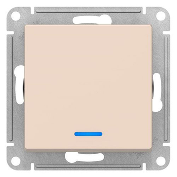 Выключатель SE AtlasDesign 1-клавишный с подсветкой, сх.1а, 10АХ, бежевый, механизм - Электрика, НВА - Выключатели и розетки - Выключатели - . Магазин оборудования для автономного и резервного электропитания Ekosolar.ru в Черкесске