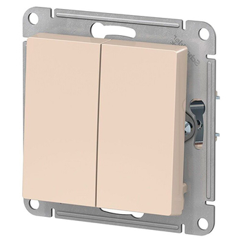 Выключатель Schneider Electric AtlasDesign 2-клавишный сх.5, 10АХ, бежевый, механизм - Электрика, НВА - Выключатели и розетки - Выключатели - . Магазин оборудования для автономного и резервного электропитания Ekosolar.ru в Черкесске