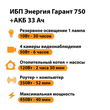 ИБП для котла Энергия Гарант 750 + Аккумулятор 33 Ач 12 В (450Вт - 40мин) - ИБП и АКБ - ИБП для котлов - . Магазин оборудования для автономного и резервного электропитания Ekosolar.ru в Черкесске
