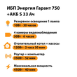 ИБП Энергия Гарант 750 + Аккумулятор S 33 Ач - 12В (450Вт - 40мин) - ИБП и АКБ - ИБП для котлов - . Магазин оборудования для автономного и резервного электропитания Ekosolar.ru в Черкесске