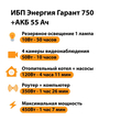 ИБП для котла Энергия Гарант 750 + Аккумулятор 55 Ач 12 В (450Вт - 67мин) - ИБП и АКБ - ИБП для котлов - . Магазин оборудования для автономного и резервного электропитания Ekosolar.ru в Черкесске