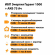 ИБП для котла Энергия Гарант 1000 + Аккумулятор 75 Ач 12 В (600Вт - 68мин) - ИБП и АКБ - ИБП для котлов - . Магазин оборудования для автономного и резервного электропитания Ekosolar.ru в Черкесске
