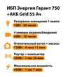 ИБП для котла Энергия Гарант 750 + Аккумулятор Grid 55 Ah 12 v (450Вт - 67мин) - ИБП и АКБ - ИБП для котлов - . Магазин оборудования для автономного и резервного электропитания Ekosolar.ru в Черкесске